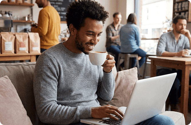 Woman using RentGuard on phone